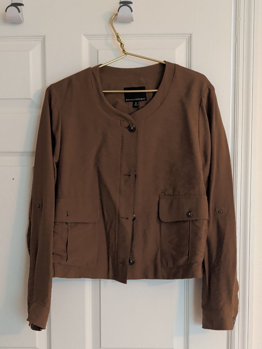 Banana Republic Women's Chocolate Brown Utility Button Jacket